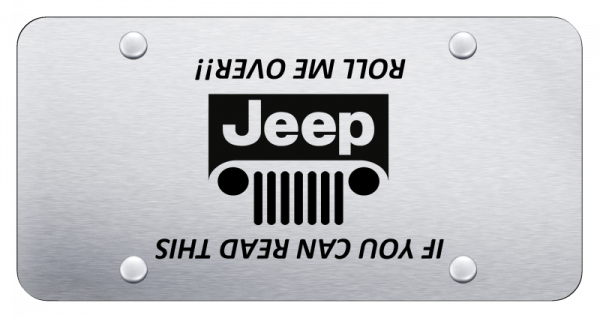 Au-Tomotive Gold JEEP Grille Roll Over Brushed License Plate Au-Tomotive Gold JEEP Grille Roll Over Brushed License Plate